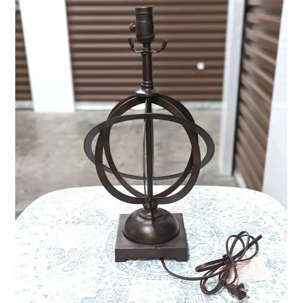 Hampton Bay Bronze Globe Table Lamp Modern Industrial Orb Accent Working